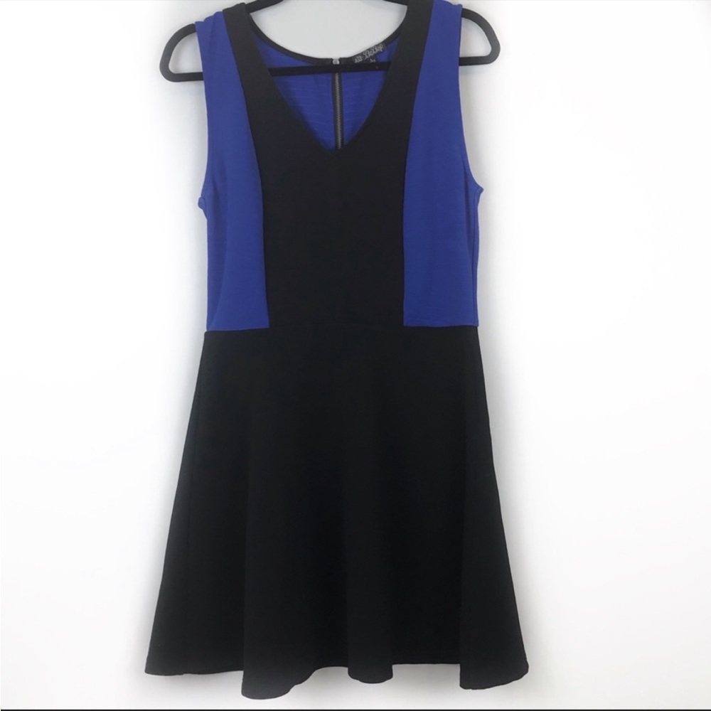 Bebop Royal blue and black Flare Dress